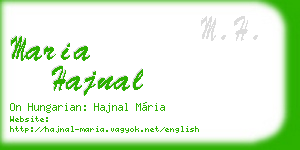 maria hajnal business card